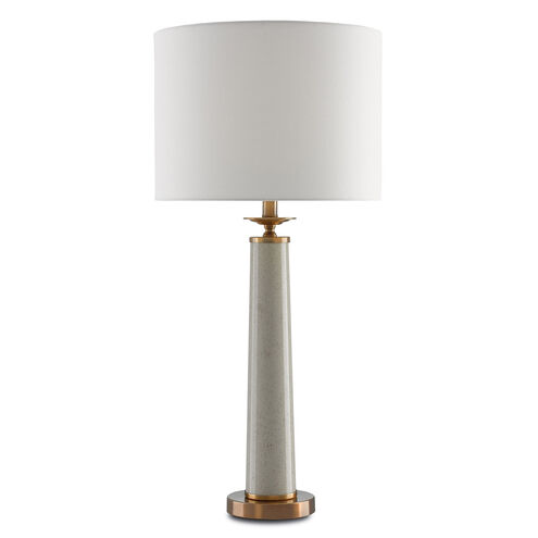 Rhyme 33 inch 150 watt Speckled Griffin Gray/Antique Brushed Brass Table Lamp Portable Light