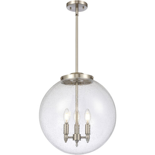 Franklin Restoration Beacon 3 Light 16 inch Brushed Satin Nickel Statement Pendant Ceiling Light in Incandescent, Seedy