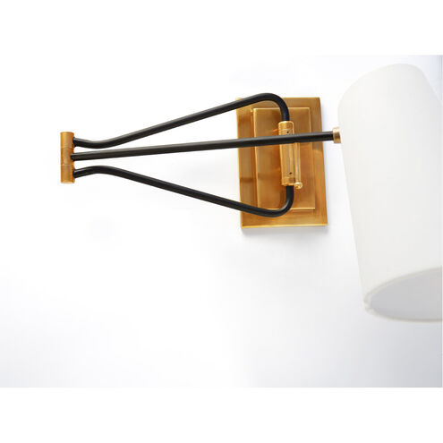 AERIN Keil 29 inch 40.00 watt Hand-Rubbed Antique Brass and Black Swing Arm Wall Light