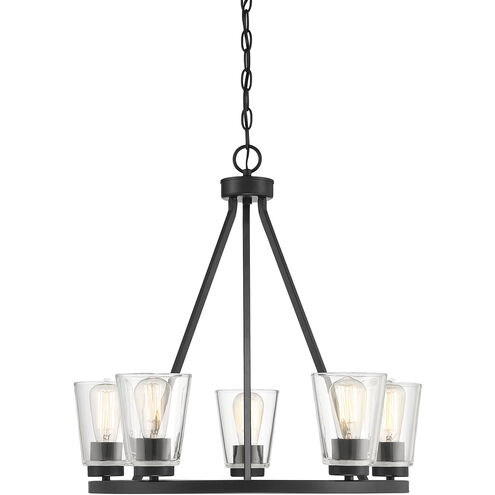 Calhoun 5 Light 25 inch Matte Black Chandelier Ceiling Light, Essentials