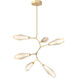Aalto LED 38.8 inch Gilded Brass Chandelier Ceiling Light in 3000K LED, Optic Rib Amber, Modern Vine