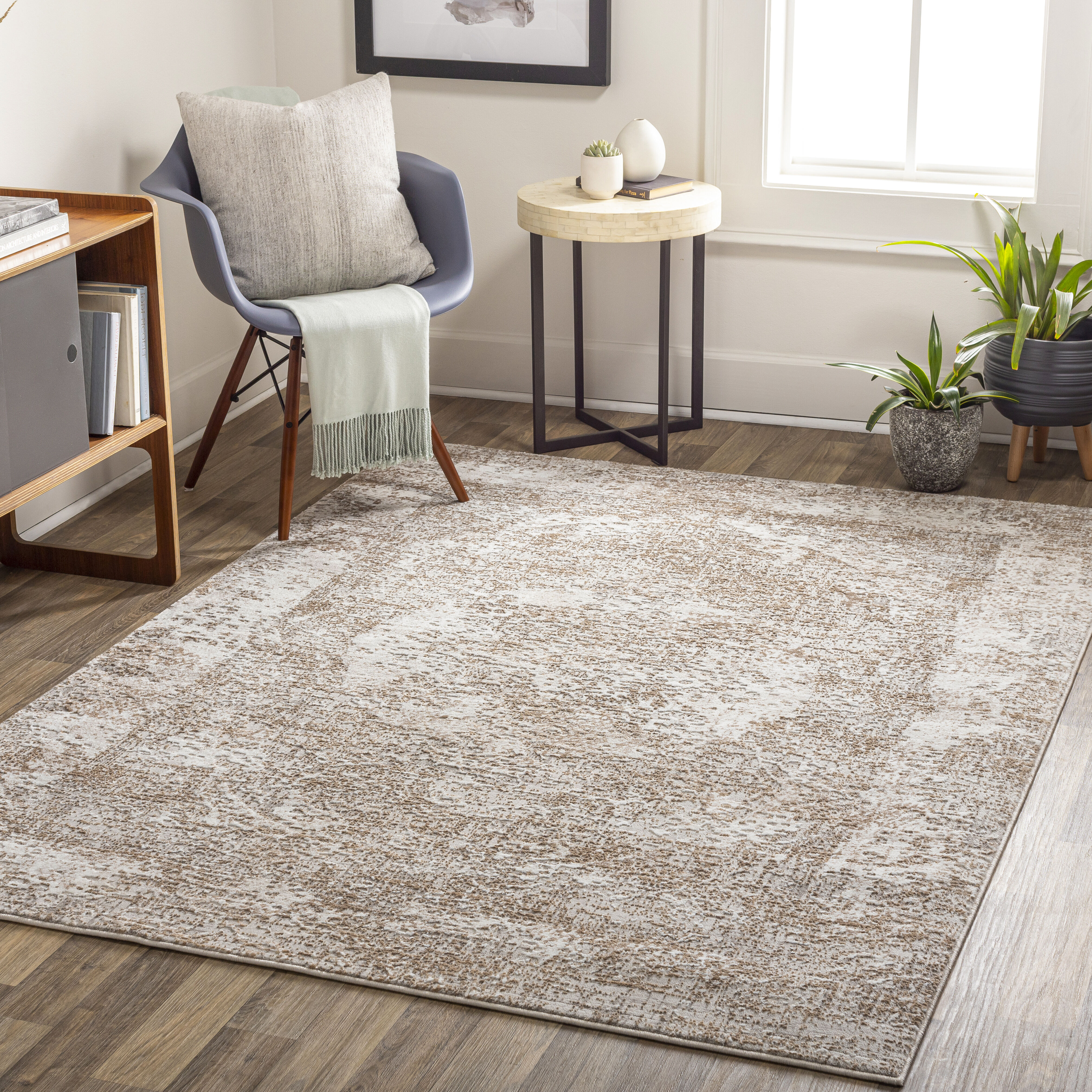 Allegro 108 X 79 inch Light Grey Rug, Rectangle