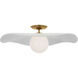 Windsor Smith Mahalo LED 22 inch Hand-Rubbed Antique Brass Semi-Flush Mount Ceiling Light in Matte White