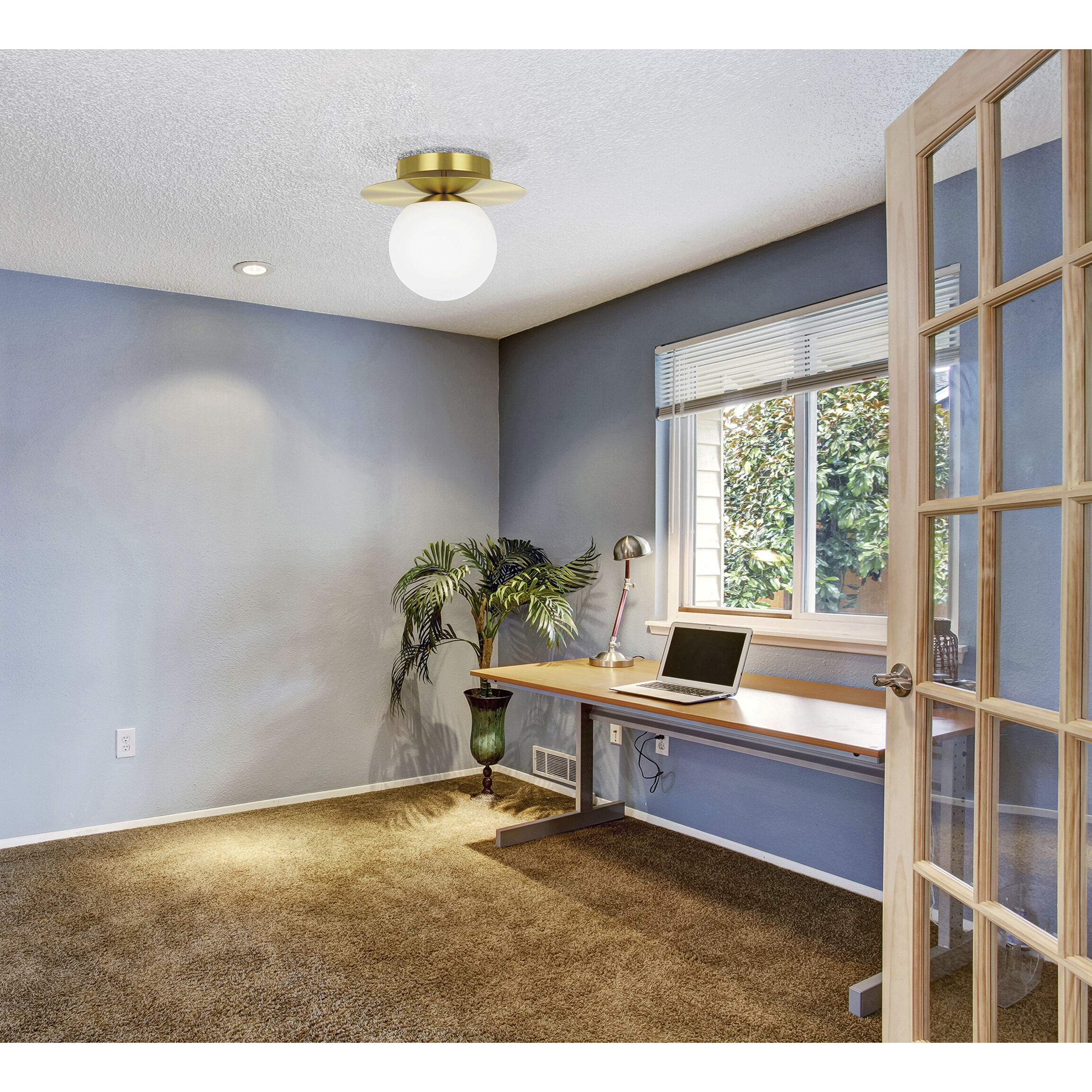 Arenales 1 Light 11 inch Brushed Brass Flush Mount Ceiling Light