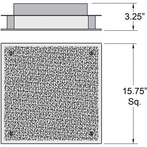 Vision 2 Light 15.75 inch Brushed Steel Flush Mount Ceiling Light