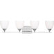 Drew & Jonathan Toffino 4 Light 36 inch Chrome Wall Bath Fixture Wall Light in Milk Glass