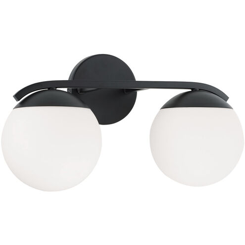 Oliver 2 Light 17 inch Matte Black Vanity Light Wall Light