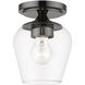 Willow 1 Light 6 inch Black Chrome Flush Mount Ceiling Light