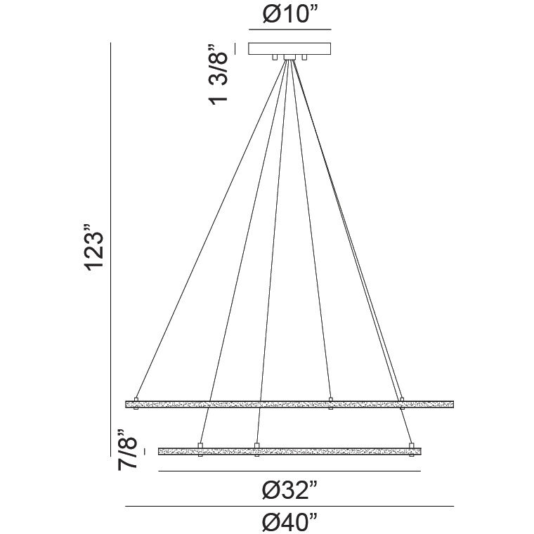 Victoria LED 40 inch Brushed Gold Pendant Ceiling Light