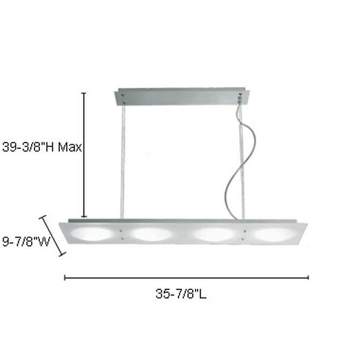 Lumidisque 4 Light 10 inch Satin Aluminum Pendant Ceiling Light