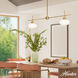 Getty 2 Light 52 inch Luxe Gold Linear Chandelier Ceiling Light, Large