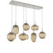 Cosmos LED LED 50.3 inch Beige Silver Linear Pendant Ceiling Light in Metallic Beige Silver, 2700K LED, Geo Inner - Bronze Outer, Multi-Port