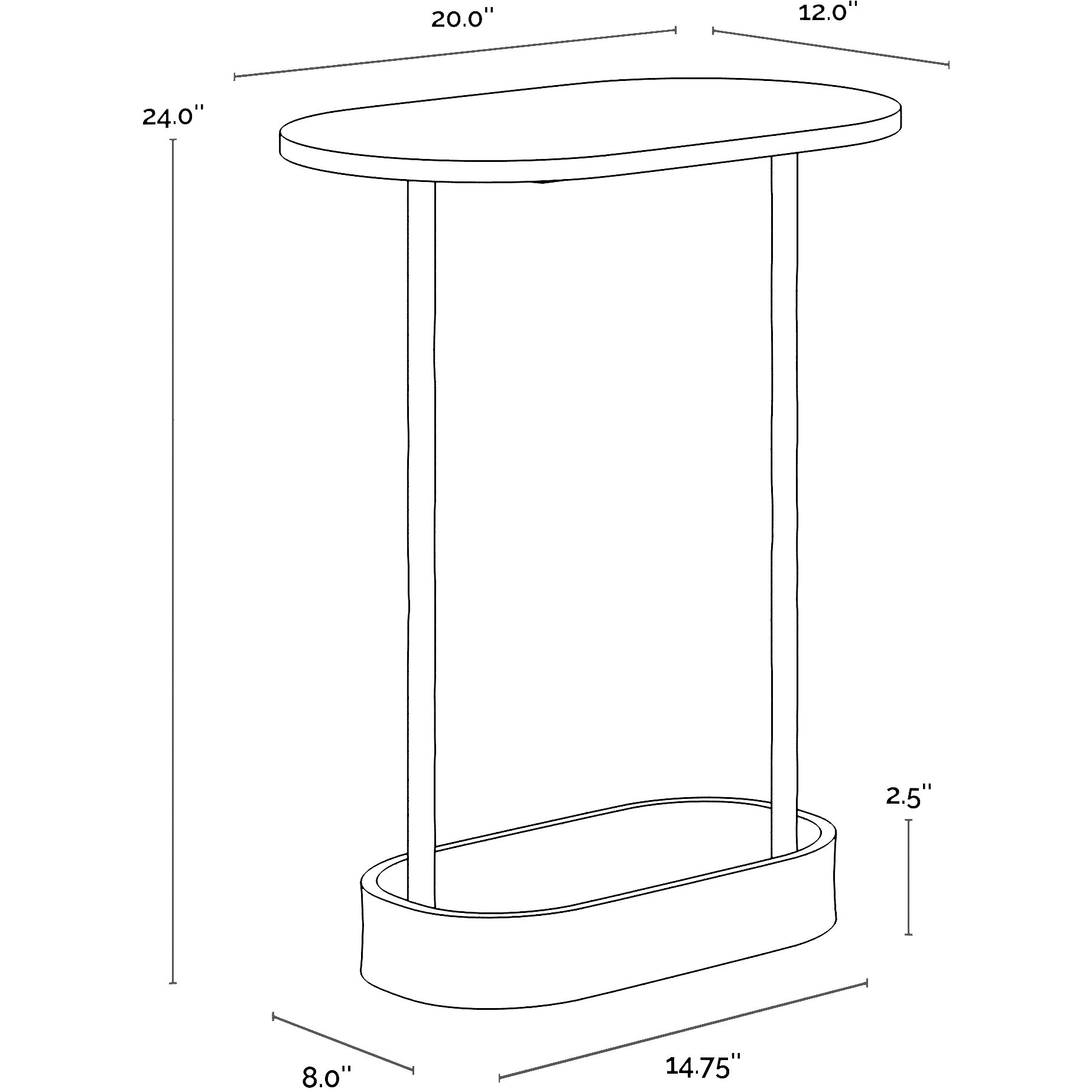 Eden 24 X 20 inch White / Antique Brass End Table