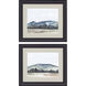 Landscapes Blue and Gray and Beige Framed Art