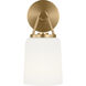 Richard June Liora 1 Light 5.21 inch Estate Brass Wall Sconce Wall Light in LED