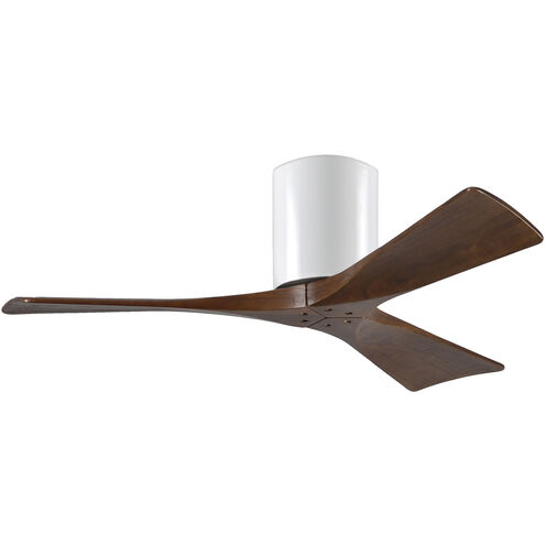 Atlas Irene-3H 42 inch Gloss White with Walnut Tone Blades Ceiling Mount Paddle Fan, Flush Mounted