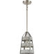 Brigantine 1 Light 7 inch Weathered Driftwood and Satin Nickel Mini Pendant Ceiling Light