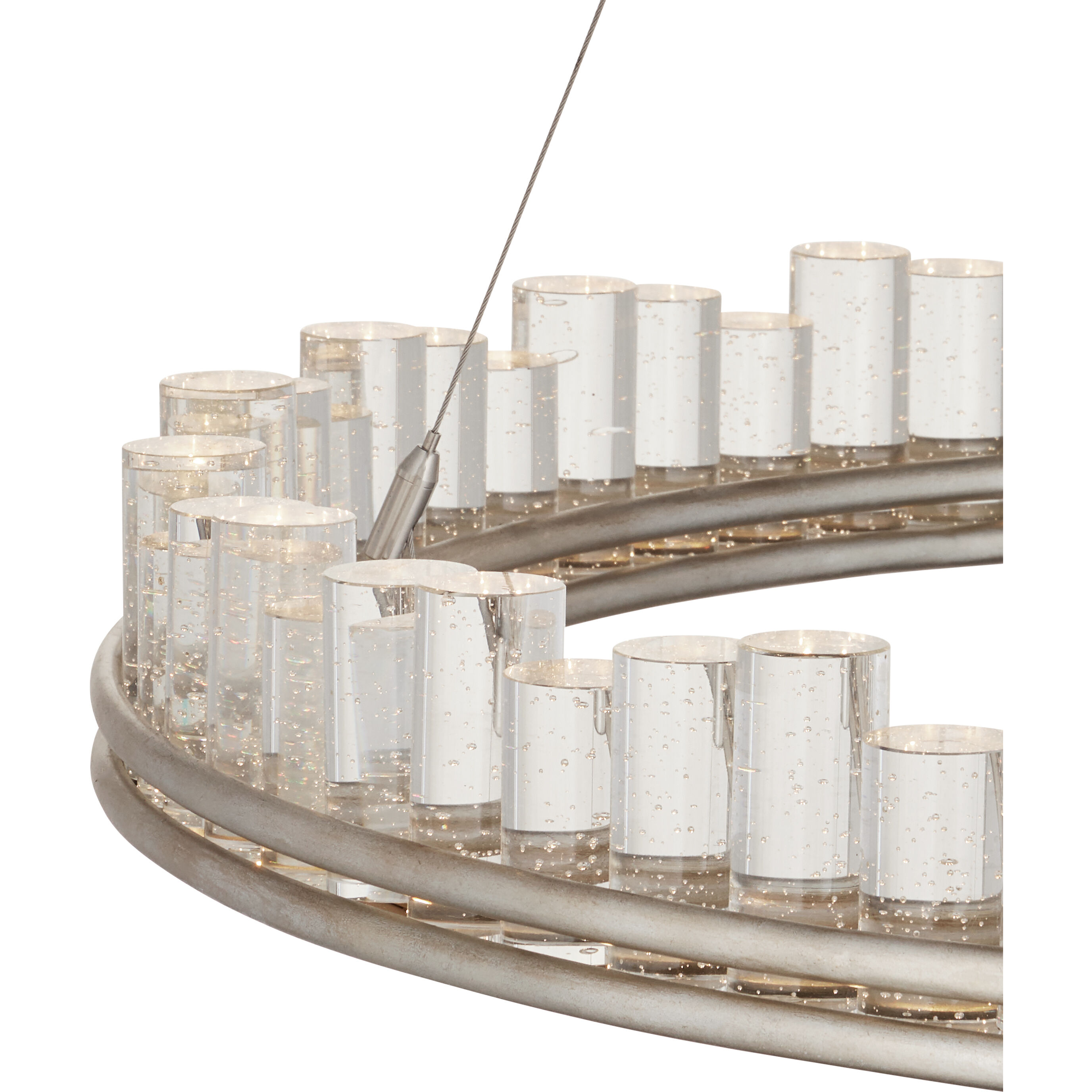 Pleiades 1 Light 36 inch Contemporary Silver Leaf/Contemporary Silver/Clear Chandelier Ceiling Light, Medium