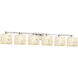 Lumenaria 6 Light 50.5 inch Brushed Nickel Vanity Light Wall Light in Rectangle, Incandescent
