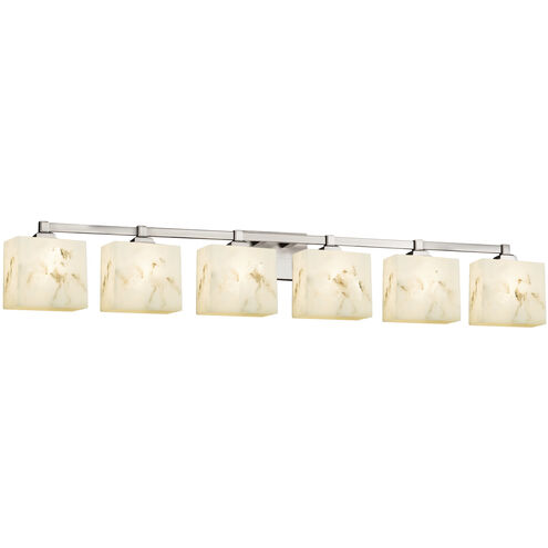 Lumenaria 6 Light 50.5 inch Brushed Nickel Vanity Light Wall Light in Rectangle, Incandescent