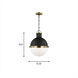 TOB by Thomas O'Brien Hanks 1 Light 13.25 inch Midnight Black Pendant Ceiling Light