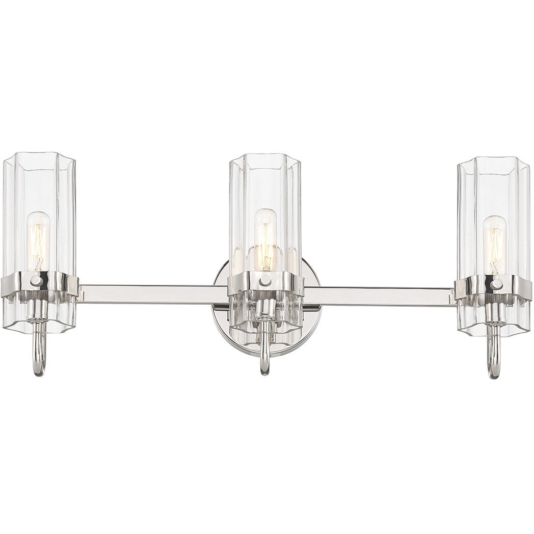 Brook 3 Light 22 inch Chrome Vanity Light Wall Light