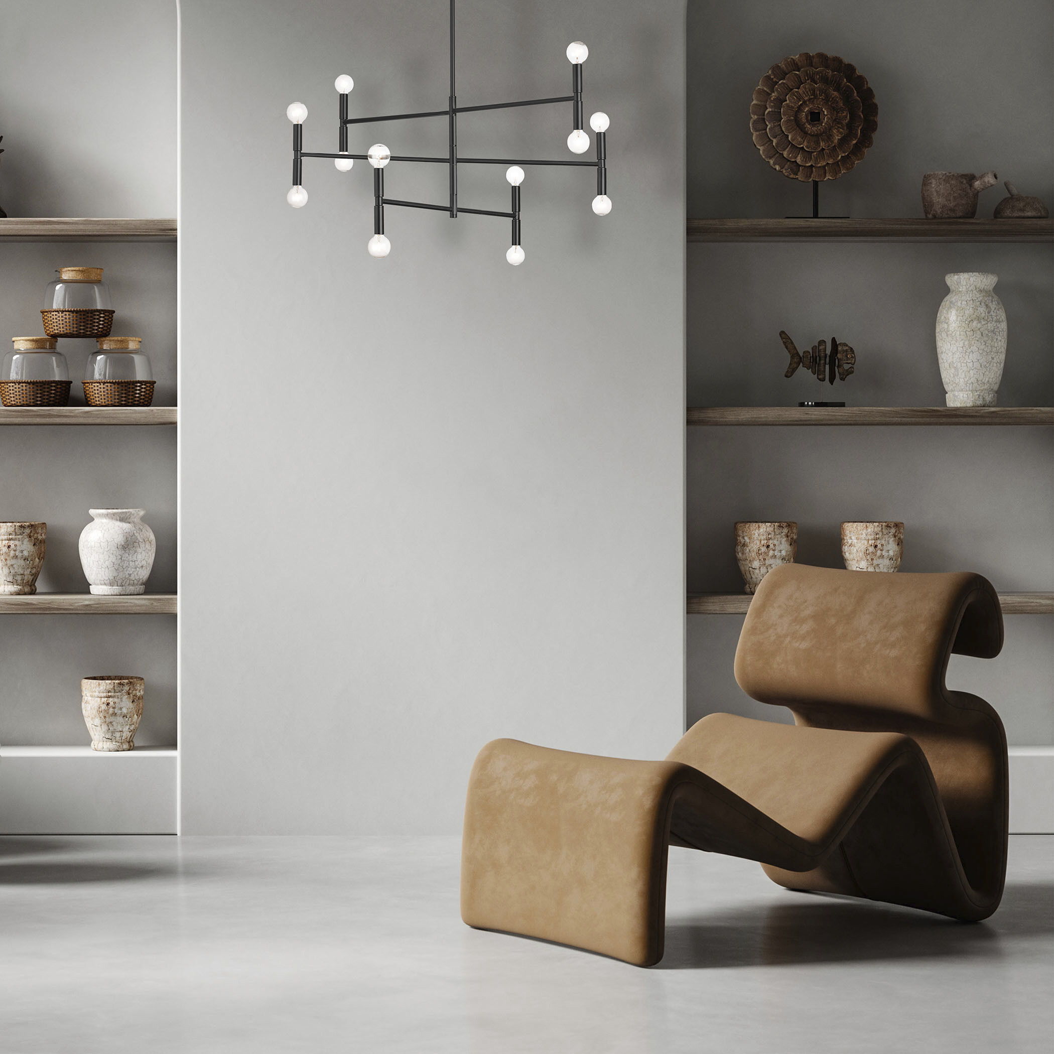 Ava 12 Light 31 inch Matte Black Chandelier Ceiling Light