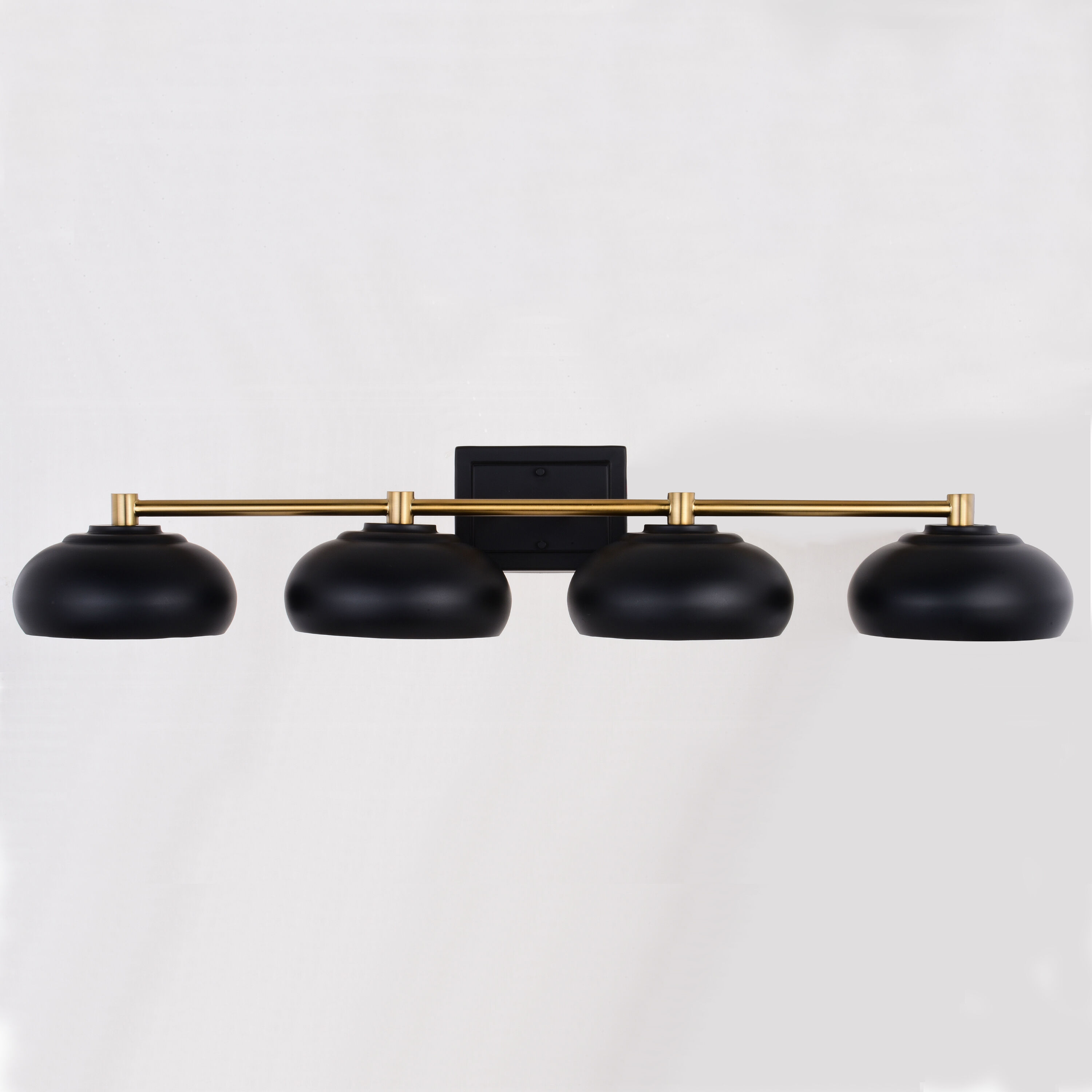 Belmont LED 38 inch Matte Black and Satin Brass Bathroom Light Wall Light in 4