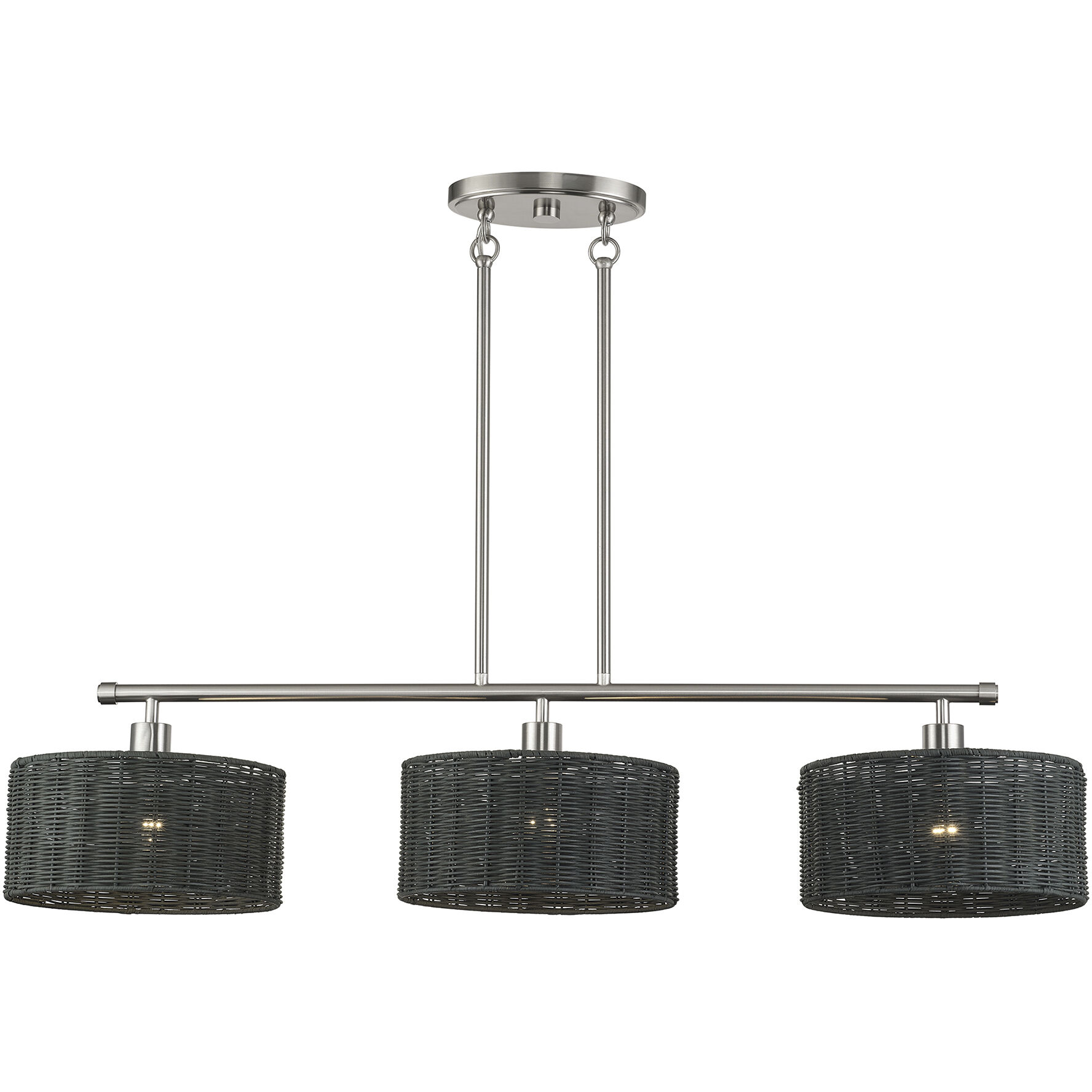 Weavington 3 Light 46 inch Brushed Nickel Linear Chandelier Ceiling Light, Extra Large