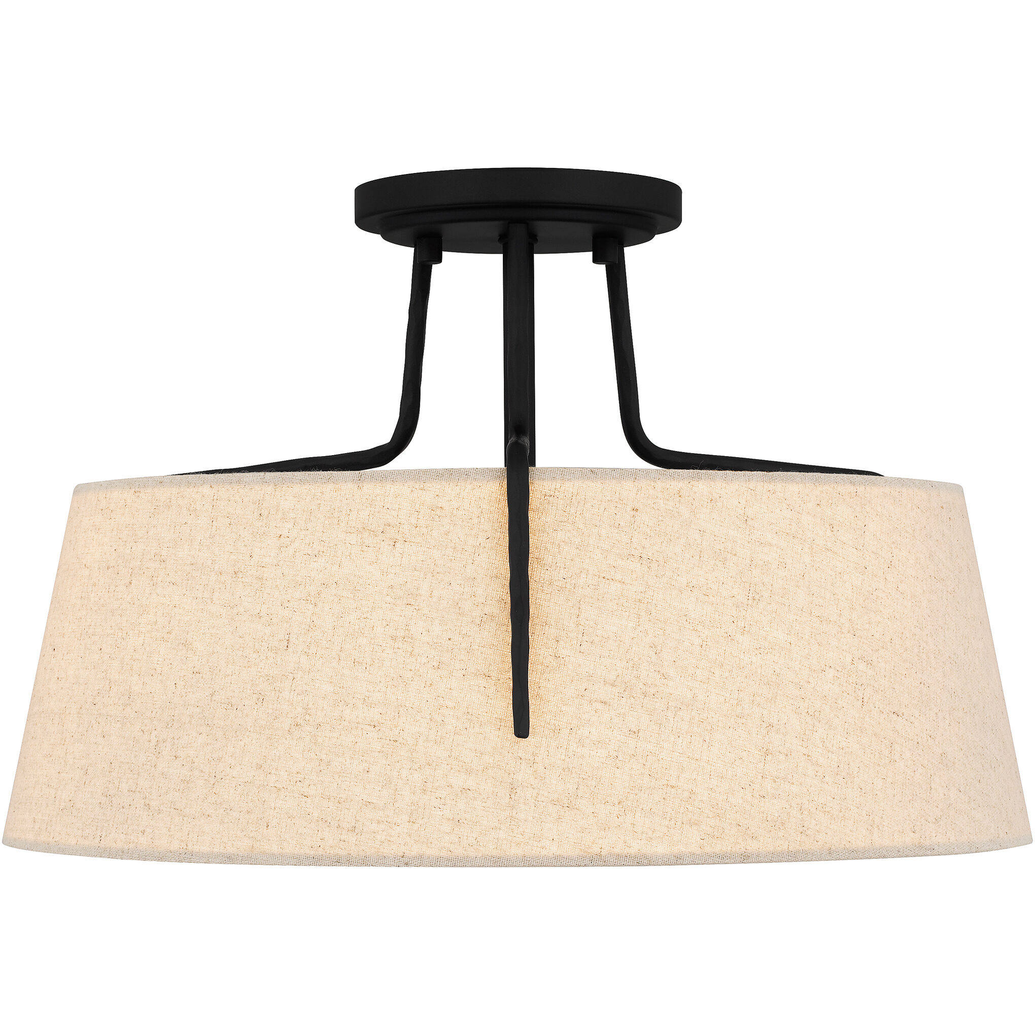 Leona 3 Light 16 inch Matte Black Semi-Flush Mount Ceiling Light