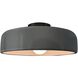 Radiance Collection - Spire LED 16 inch Gloss Grey and Matte Black Semi-Flush Ceiling Light in Dedicated LED, Gloss Gray, 16W x 6.5H, Form+Finish+Function
