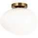 Melotte Wall Sconce Wall Light in Aged Gold Brass and Opal Glass