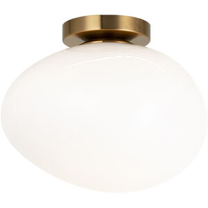Melotte 1 Light 7.5 inch Aged Gold Brass Wall Sconce/Ceiling Mount Wall Light in Aged Gold Brass and Opal Glass
