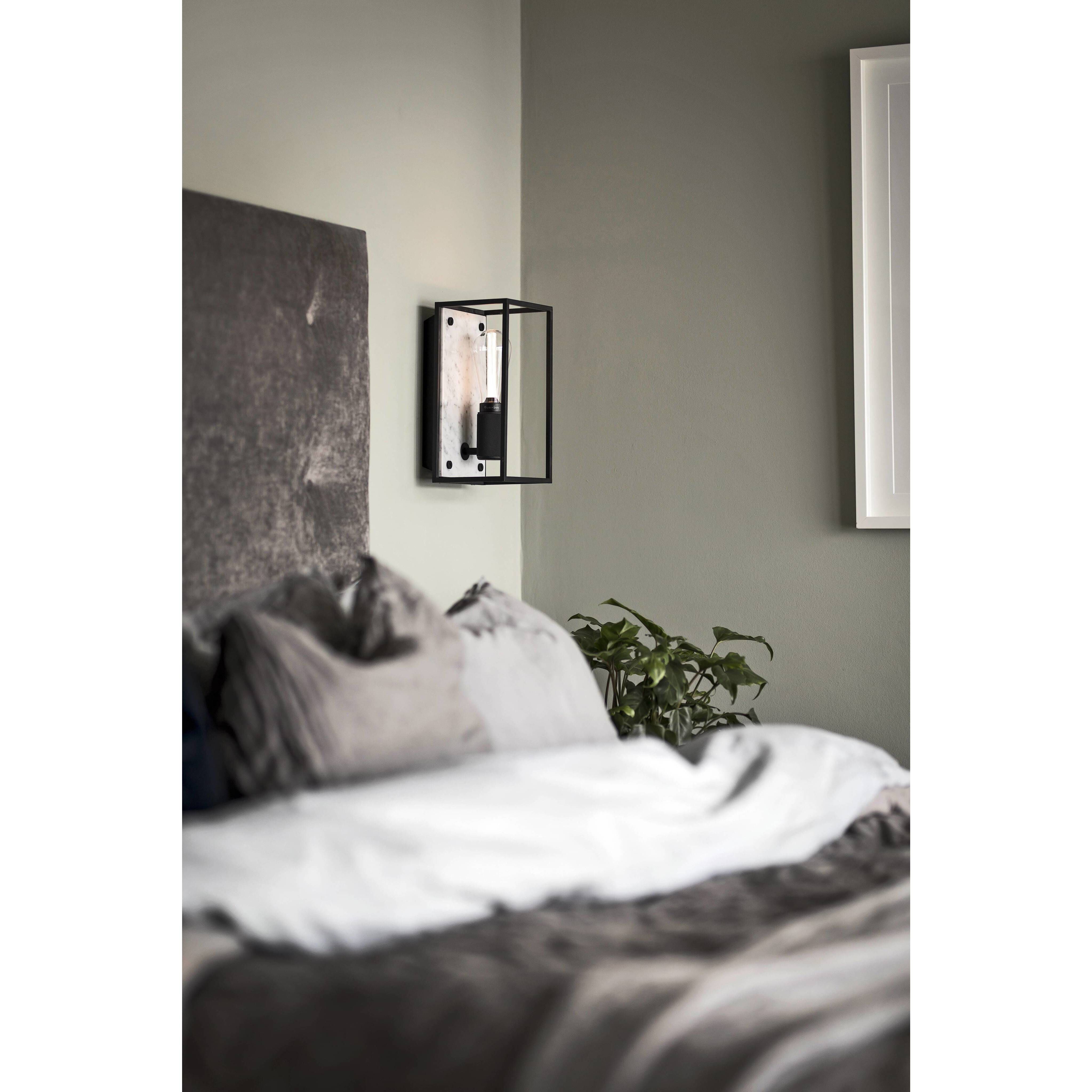 Caged Wall Light in White Marble