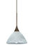 Domi 1 Light Bronze Pendant Ceiling Light in Incandescent, Marble Glass