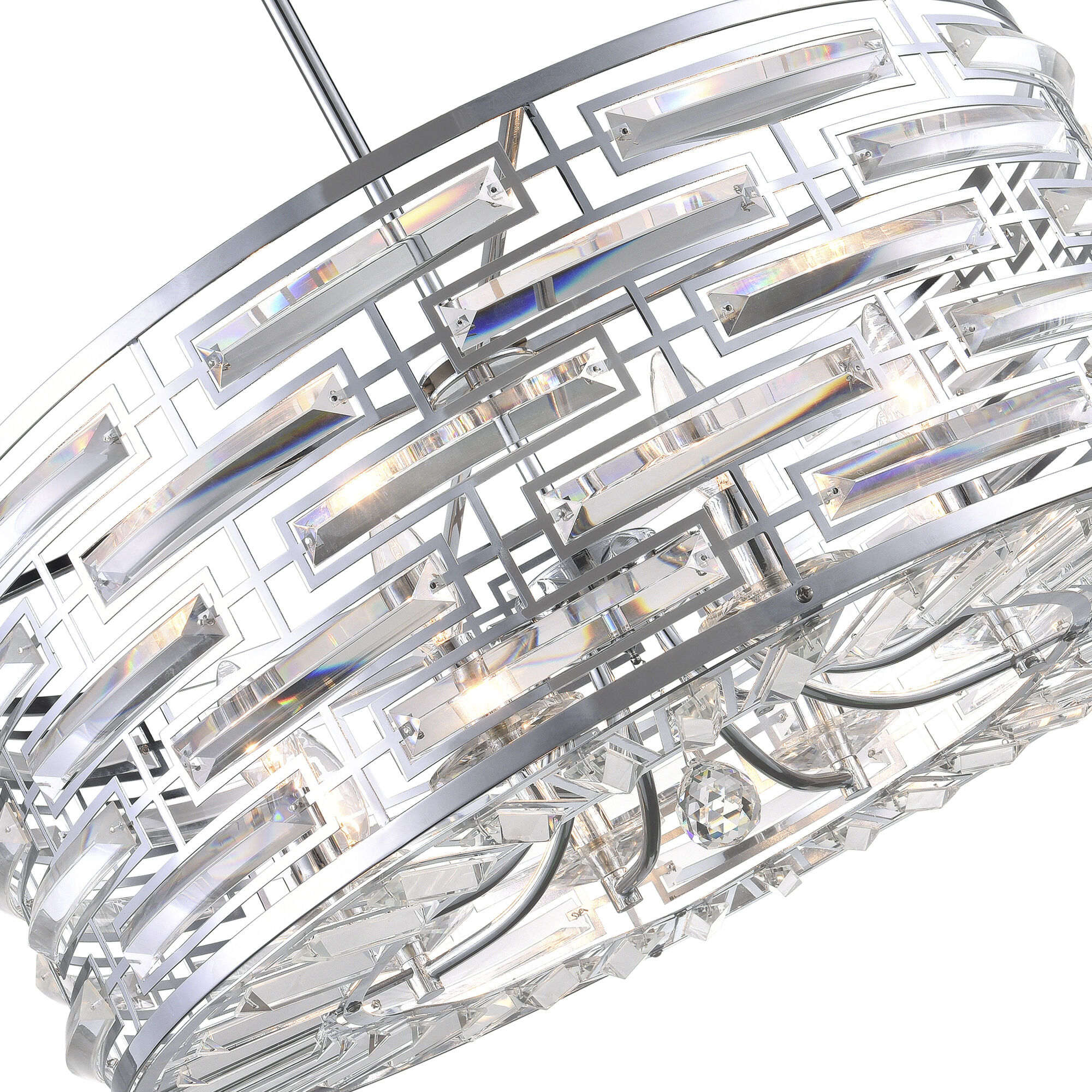 Petia 8 Light 25 inch Chrome Drum Shade Chandelier Ceiling Light