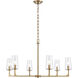 Fitzroy 6 Light 34 inch Lacquered Brass Chandelier Ceiling Light