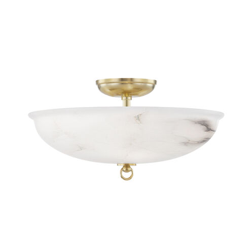 Somerset LED 16 inch Aged Brass Semi Flush Ceiling Light