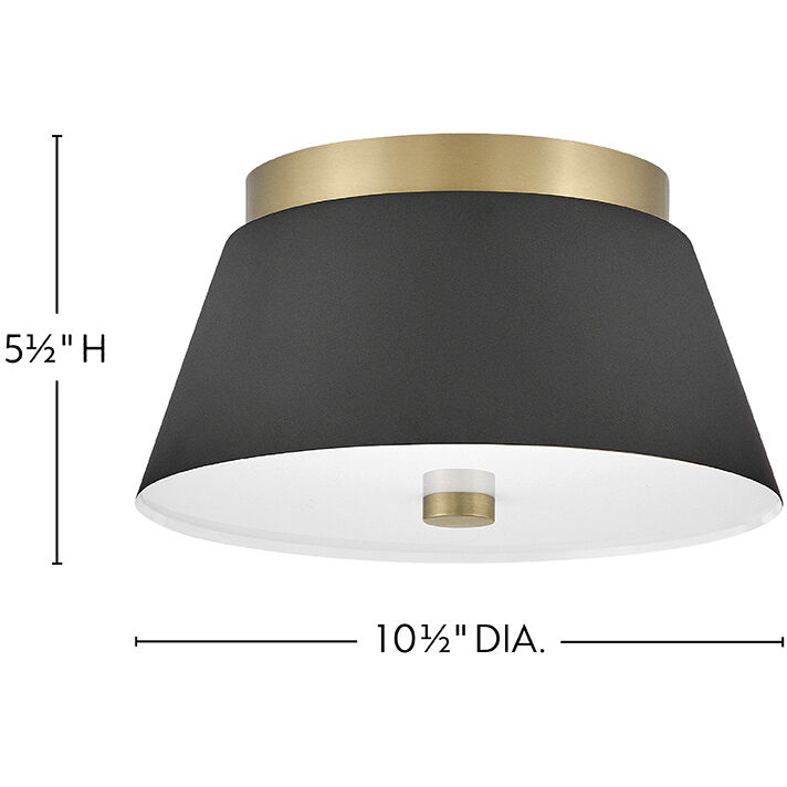 Tess 2 Light 10.5 inch Black Flush Mount Ceiling Light