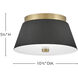 Tess 2 Light 10.5 inch Black Flush Mount Ceiling Light