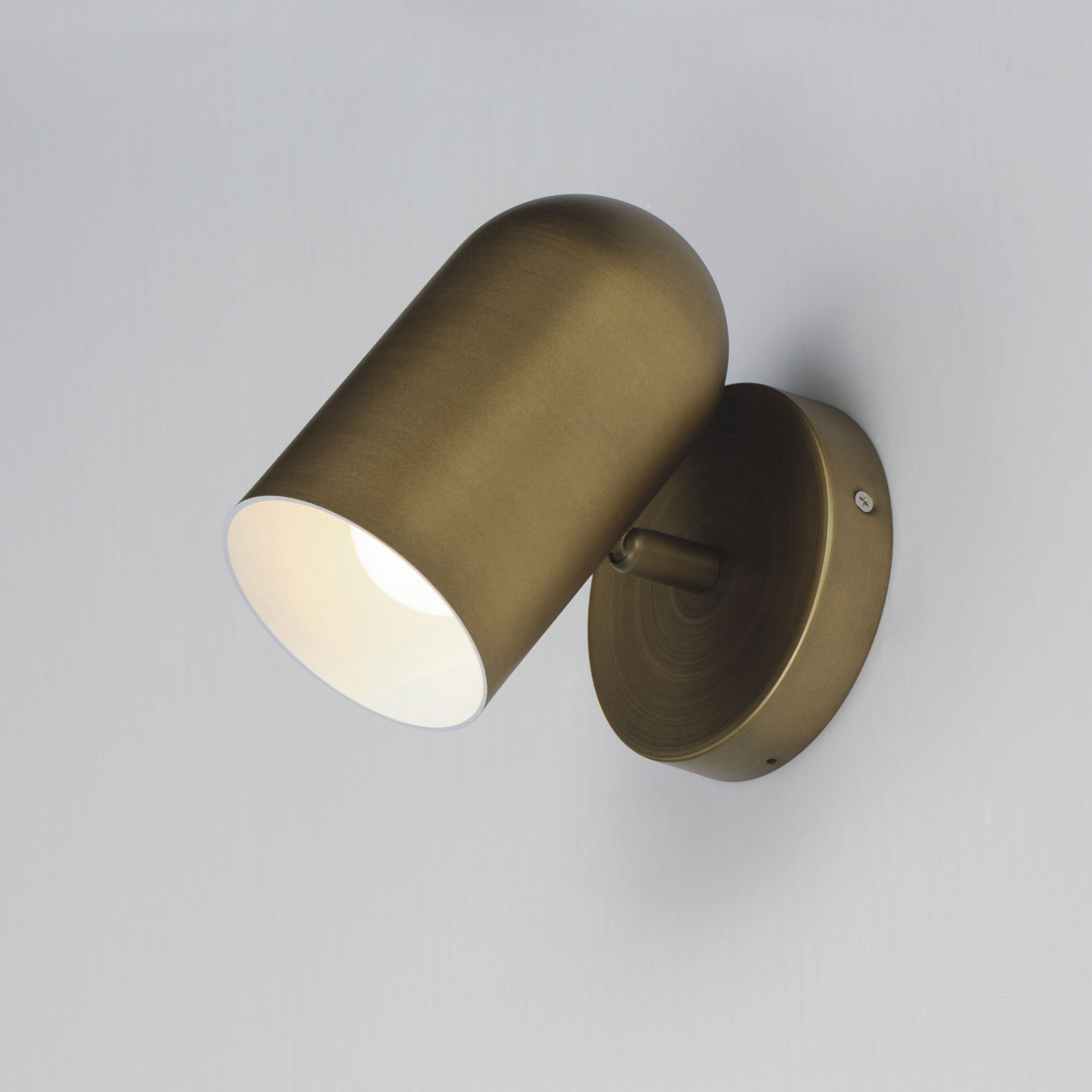 Spot Light LED 7 inch Natural Aged Brass Outdoor Wall Mount