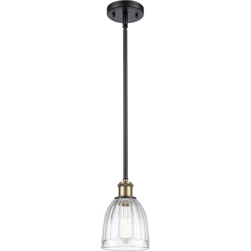 Ballston Brookfield 1 Light 6 inch Black Antique Brass Pendant Ceiling Light in Clear Glass, Ballston