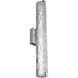 Cutler LED 24 inch Chrome Wall Bath Fixture Wall Light in Clear Staggered Rock