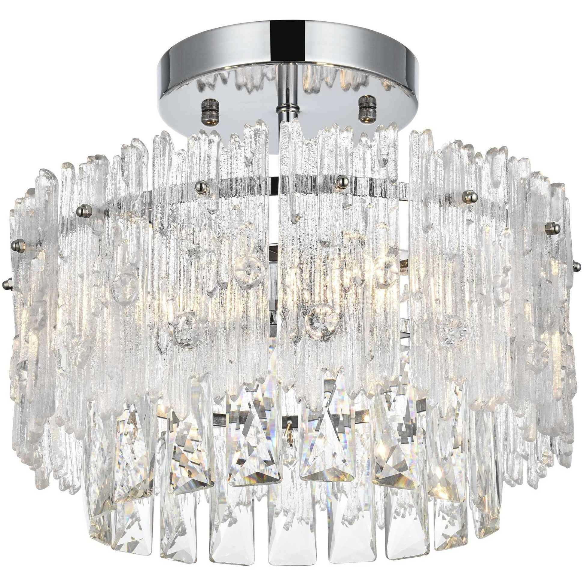 Emilia 3 Light 12 inch Chrome Flush Mount Ceiling Light