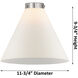 X-Large Cone 16 inch 60.00 watt Satin Nickel Swing Arm Wall Light, Franklin Restoration