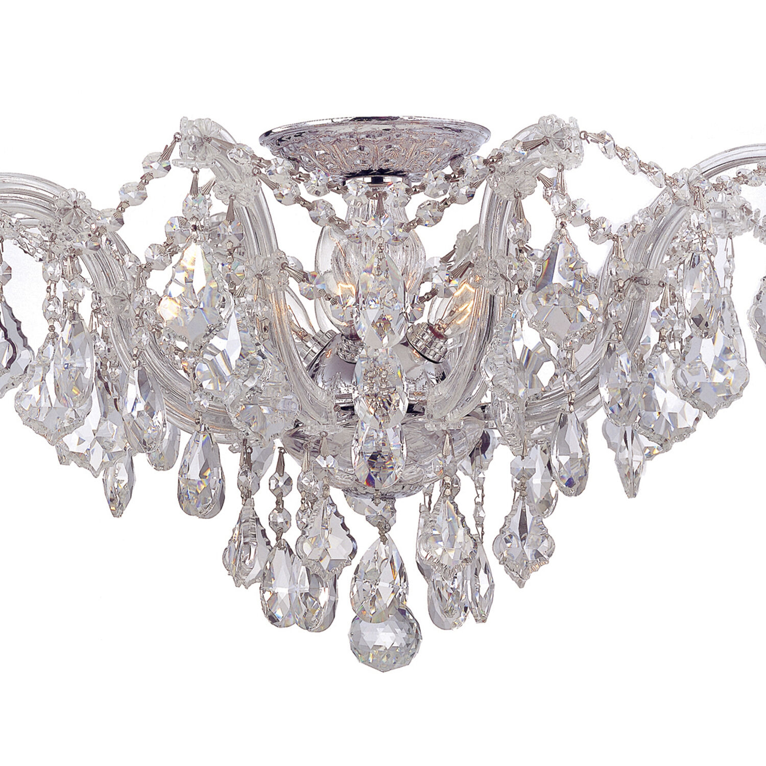 Maria Theresa 5 Light 19 inch Polished Chrome Semi Flush Ceiling Light in Clear Hand Cut