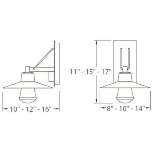 Suspense LED 11 inch Black Outdoor Wall Light in 11in.