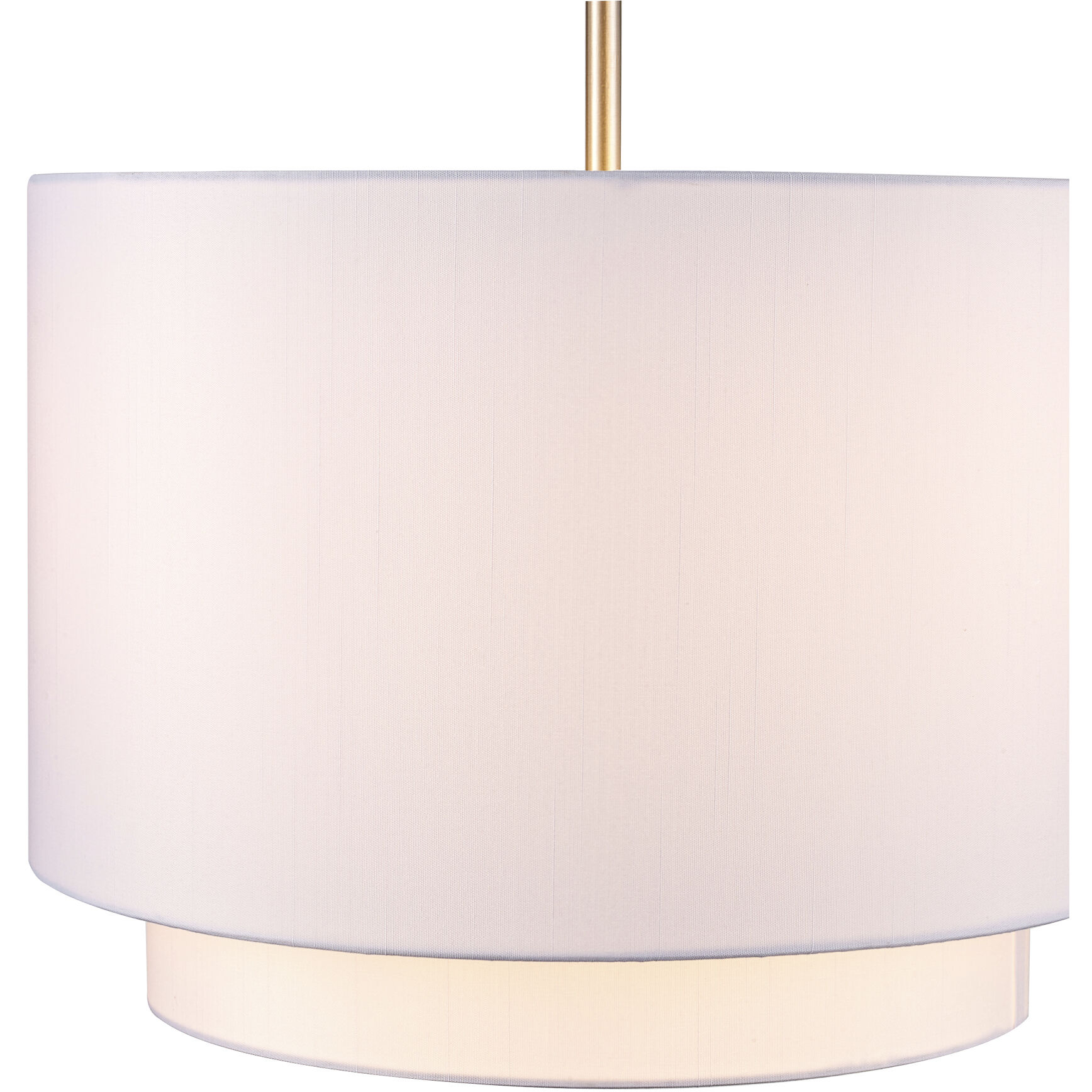 Schiffer 3 Light 15 inch Ivory Pendant Ceiling Light in Ivory Fabric Drum - Double Shade
