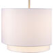 Schiffer 3 Light 15 inch Ivory Pendant Ceiling Light in Ivory Fabric Drum - Double Shade