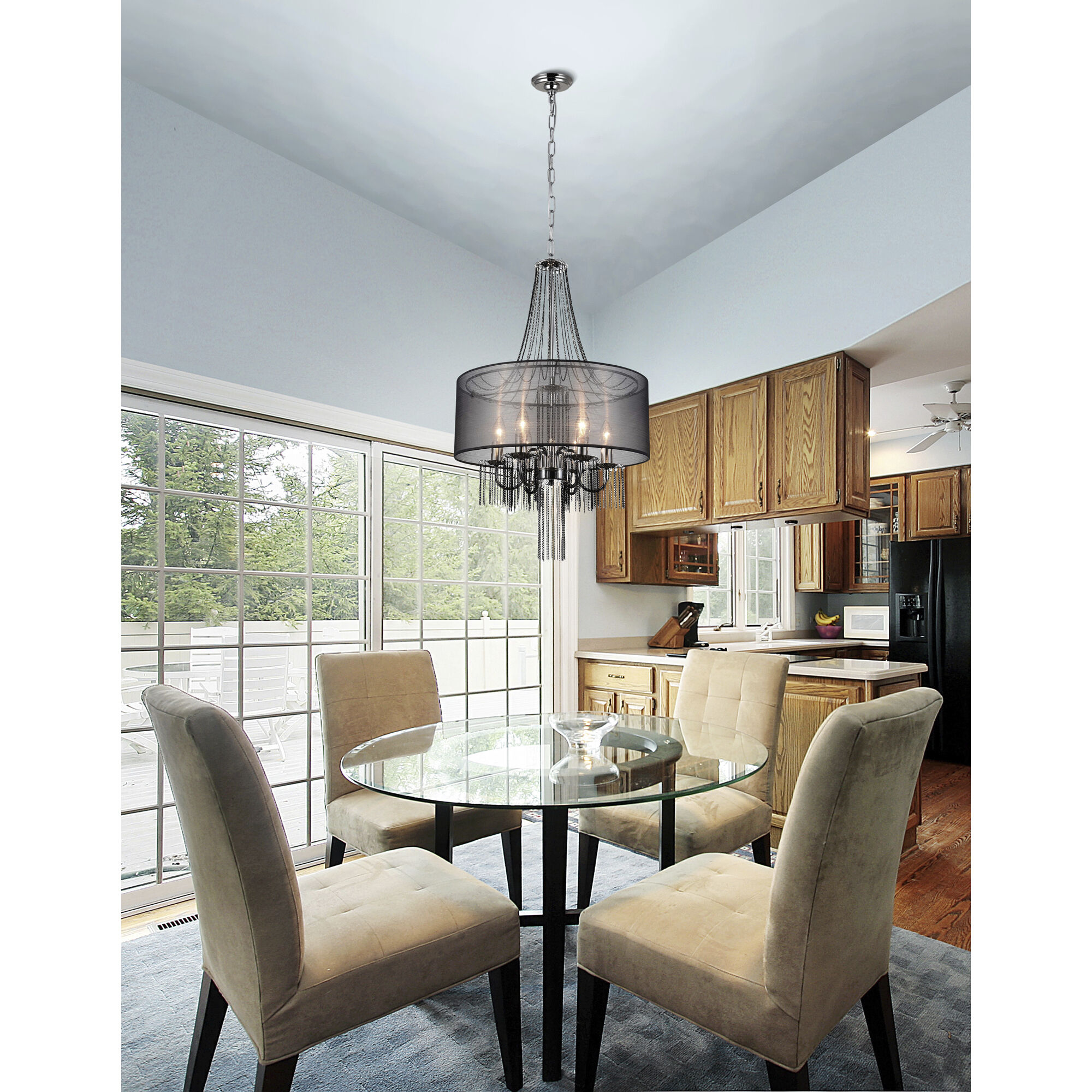 Amelia 6 Light 20 inch Chrome Drum Shade Chandelier Ceiling Light